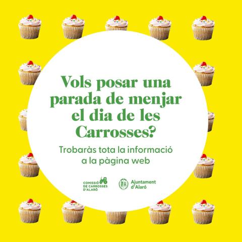 cartell informatiu parada de menjar dia 15 d'agost carrosses