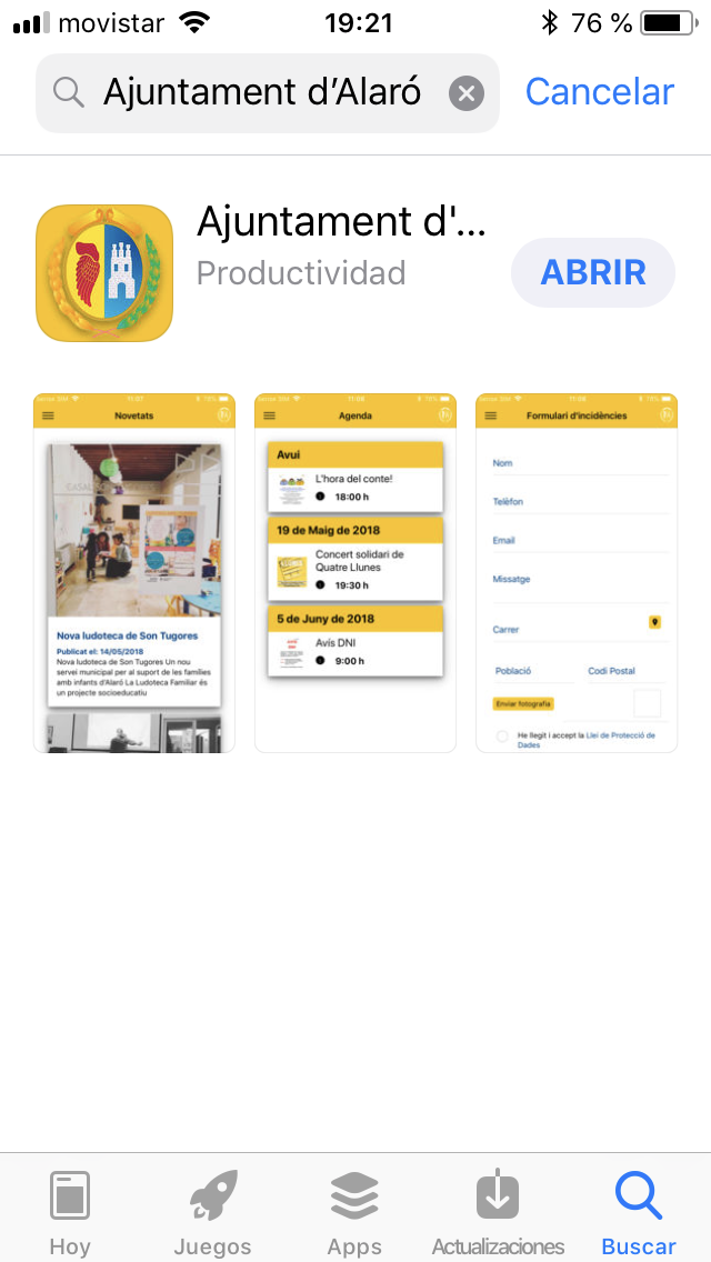 Nova aplicació mòbil municipal